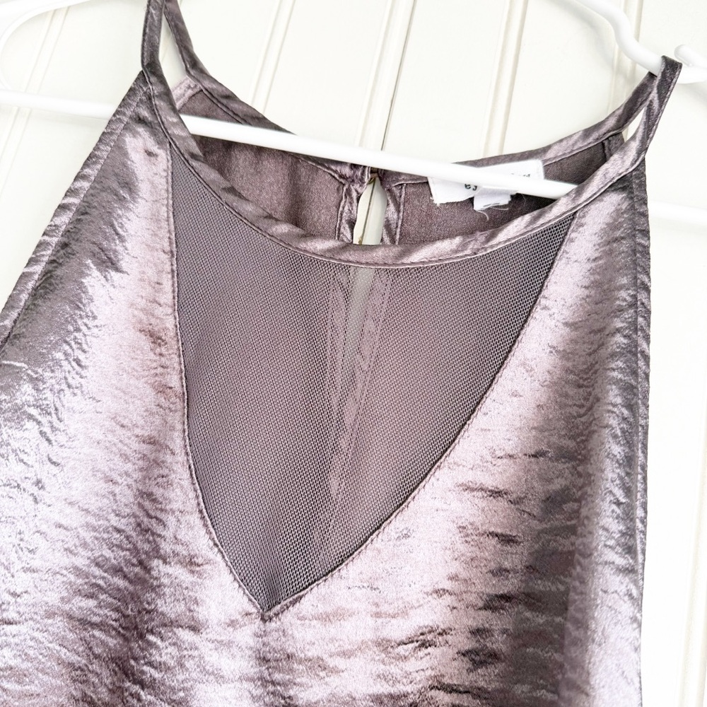 Eyeshadow Size M Gunmetal mesh detail Silky Tank Top New! - Picture 4 of 6